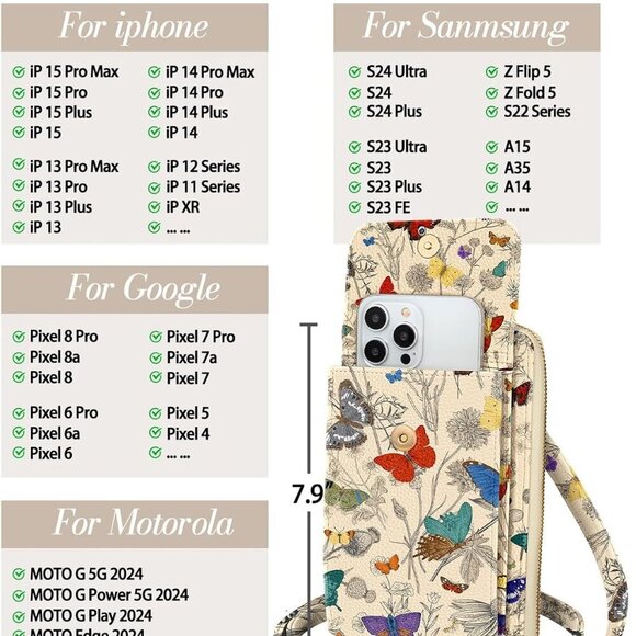 Cute Crossbody Purse Cell Phone Bags for Women - Leather Cellphone Wallet Purse - Picture 3 of 6